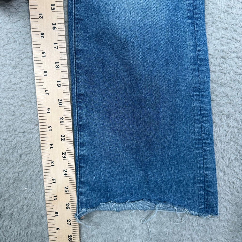 American Eagle Kick Boot Jeans Womens 6 Short Next Level Stretch Raw Hem Blue - Picture 12 of 13